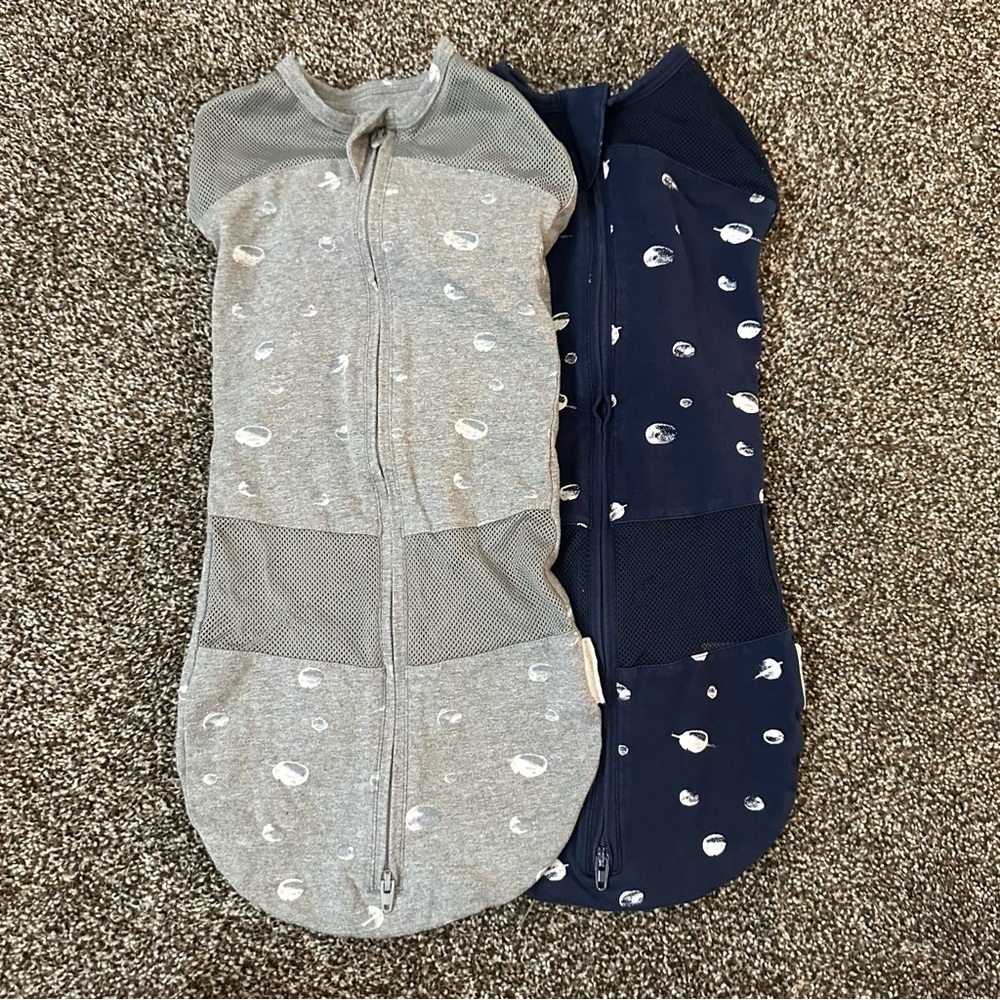 💟 BOGO! Happiest Baby Sleepea 5 Second Swaddles Sz Small Set of 2 Arms In or Out